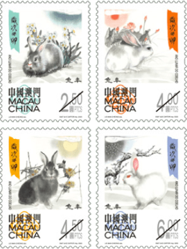 高清兔年邮票设计图稿