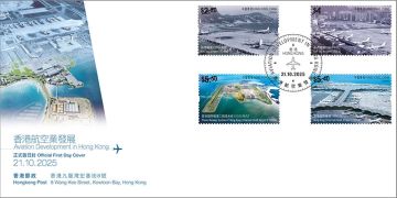 查看高清香港航空业发展邮资封片图稿