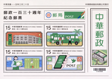 查看高清邮政 130 周年邮票图稿